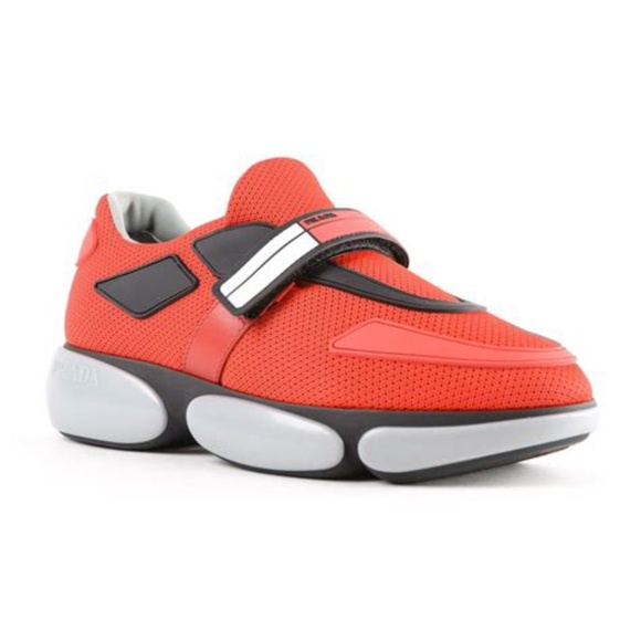 Prada Cloud Bust Knit Trainer with Logo Strap - Picture 2 of 11